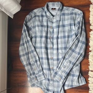 Men's Blue Plaid Shirt Large
